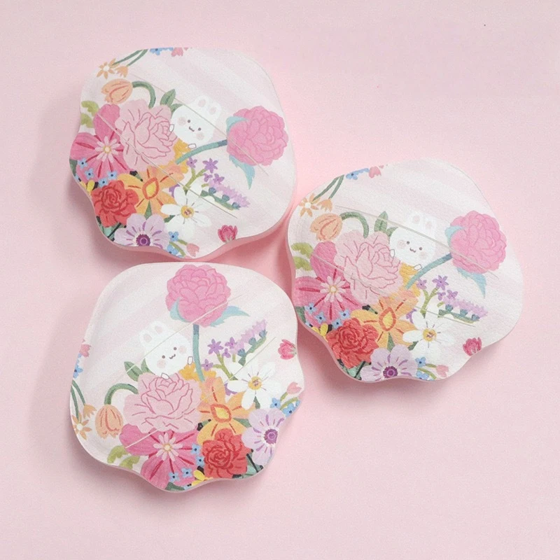 1/3 لطيف أرنب قذيفة الخطمي وسادة هوائية مسحوق نفخة سميكة روبيسيل شل شكل ماكياج مسحوق نفخة الجافة والرطبة ذات الاستخدام المزدوج Bea