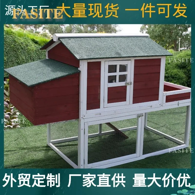 For Chicken Rabbit Duck Pigeon Outdoor Coop Cage Nest Rainproof Anti-corrosion Sun Protection Flower Villa Style Large Space