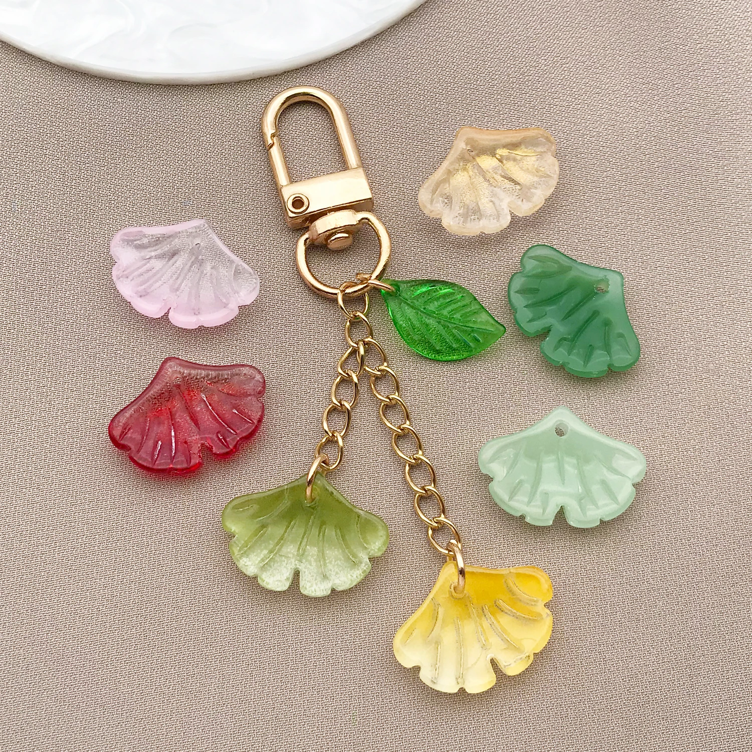 20pcs 15x20mm Color Glass Leaves Pendant Beads Small Ginkgo Leaf Pendants For DIY Jewelry Making Earrings Necklace Accessories image 5
