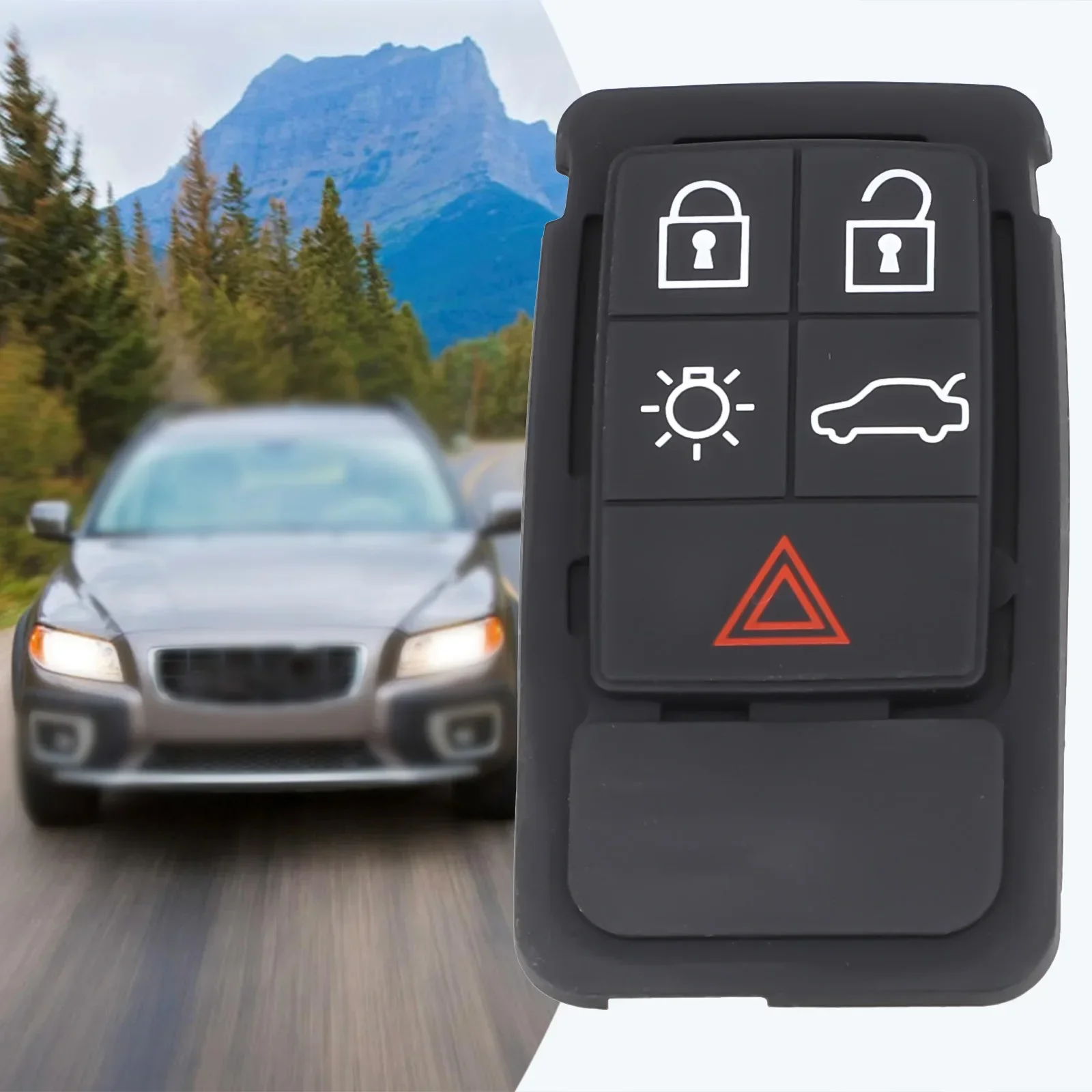 

1pcs 5-Buttons Remote Keys Fobs Pads Rubber Soft Wear-resistant Key Housing Button Skin For Volvo XC60/XC 70/V70/S60/S80 Part