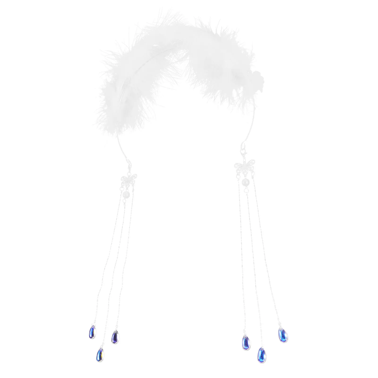 

Стильный головной убор с кисточками и перьями для женщин, изящная повязка для волос, подходит для выпускного вечера, торжественных мероприятий, Нового года и выступлений на сцене