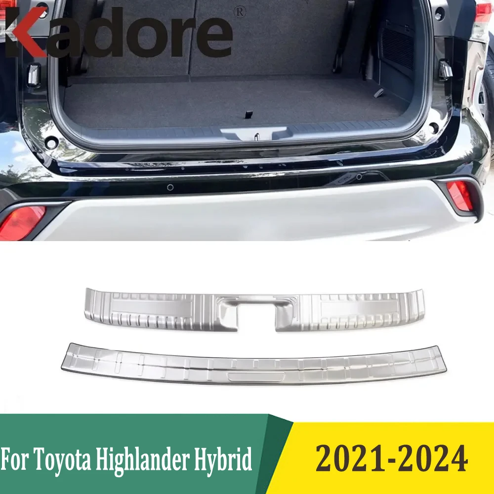 

For Toyota Highlander Hybrid 2021-2024 Rear Bumper Protector Trim Tail Trunk Scuff Plate Cover Car Styling Accessories