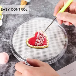 Acrylic Square/Round Cookie Turntable Mini Cake Cupcake Decorating Turntable With Anti-Slip Silicone Mat Decaration Supplies 09