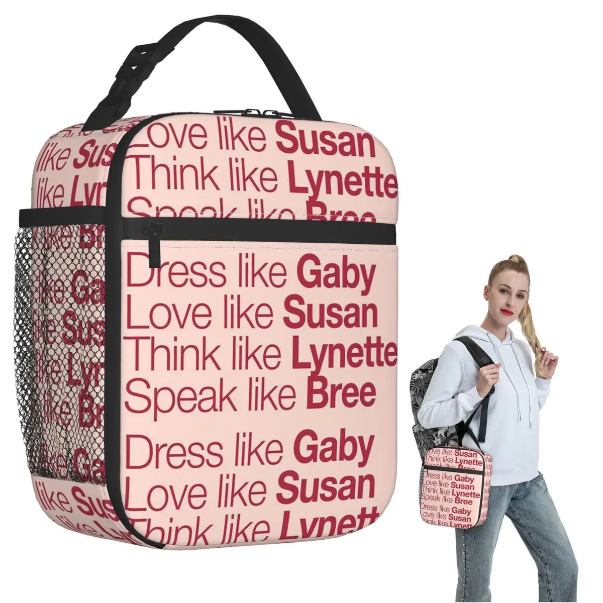 

Desperate Housewives ( Red Peach ) Insulated Lunch Bag for Women Children Portable Food Boxes Thermal Lunch Box Tote