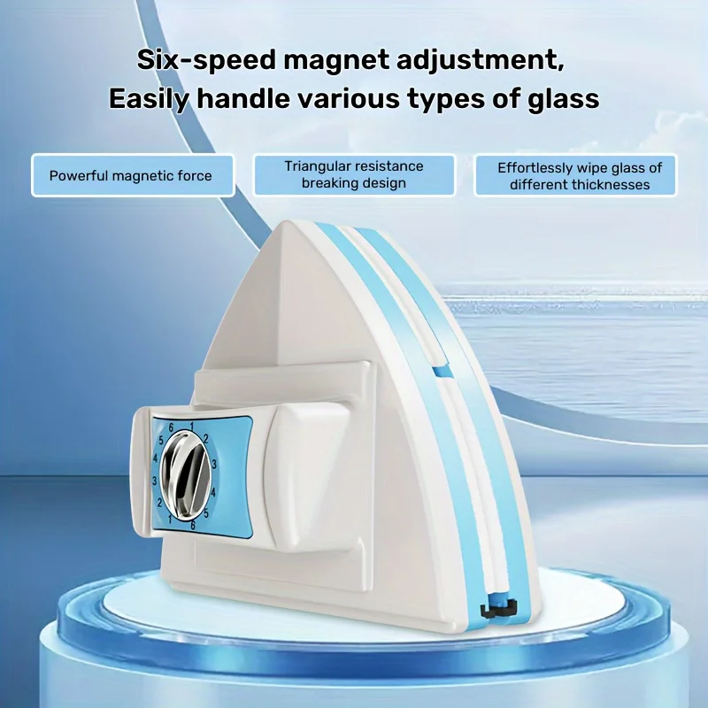 Adjustable Magnetic Double Window Glass Wiper Glider Washing Brush Equipment Cleaning Brush Wiper Tools for High-Rise