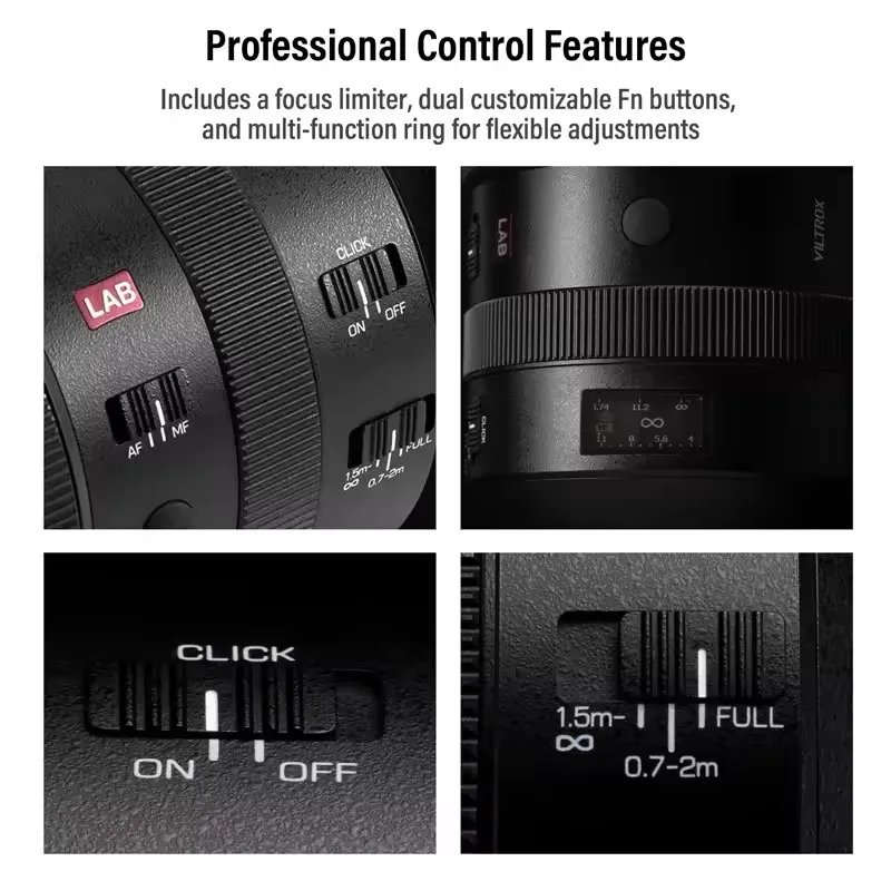 Viltrox AF 135mm F1.8 LAB عدسة كاميرا تليفوتوغرافي كاملة الإطار بتركيز تلقائي متوافقة مع Sony E A7SIII ZV-E10 Nikon Z Z6III