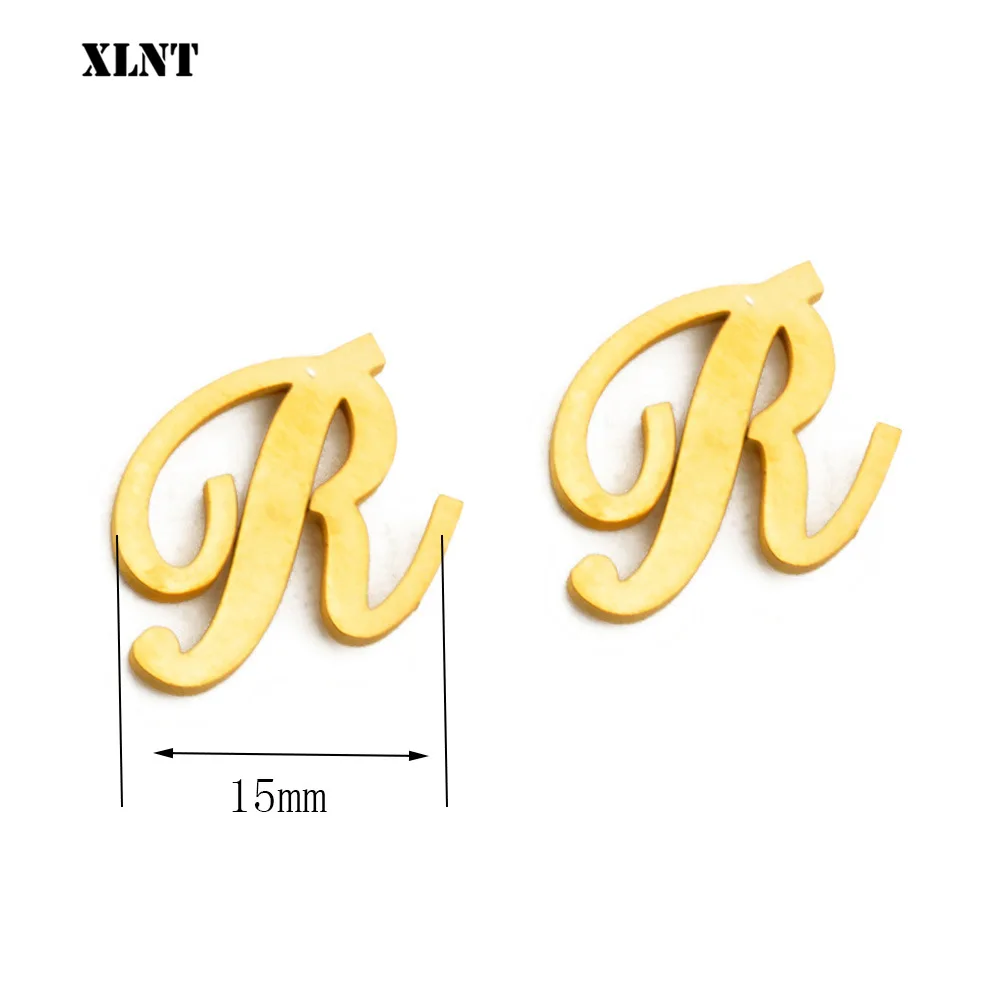 أقراط XLNT الذهبية المصنوعة من الفولاذ المقاوم للصدأ للنساء أقراط الحروف الإنجليزية مجوهرات رأس المال الأولي