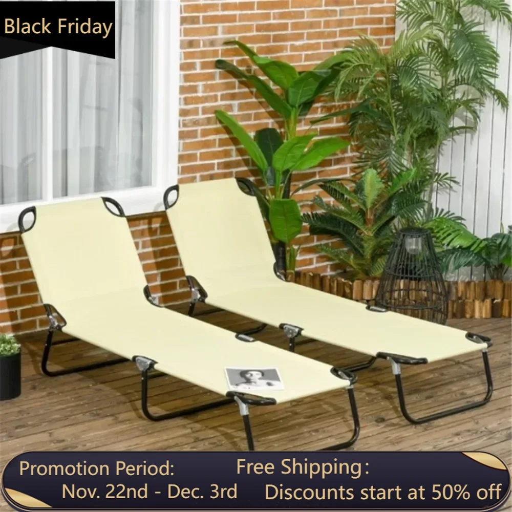 Fold-out chaise longue / beach chair Breathable oxford fabric dries quickly to keep cool in the summer, foldable design