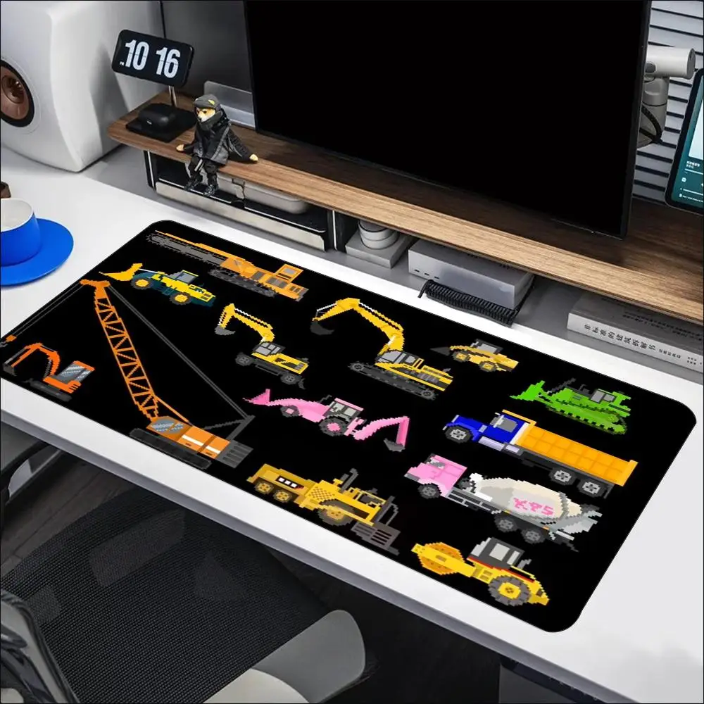 Engineering Construction Vehicle Large MousePad Non Slip Rubber Extended Desk Mat For Gaming Office Keyboard Mouse Desktop Decor