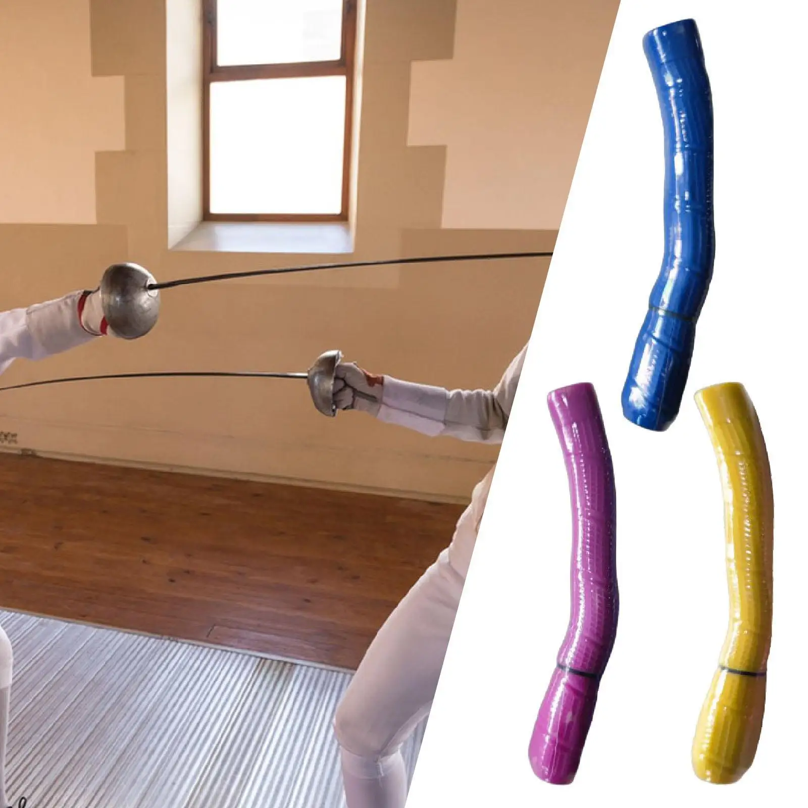 Training Fencing Handle Comfortable Design Practical Rubber Gear for Curved Straight Foil Epee Accessories