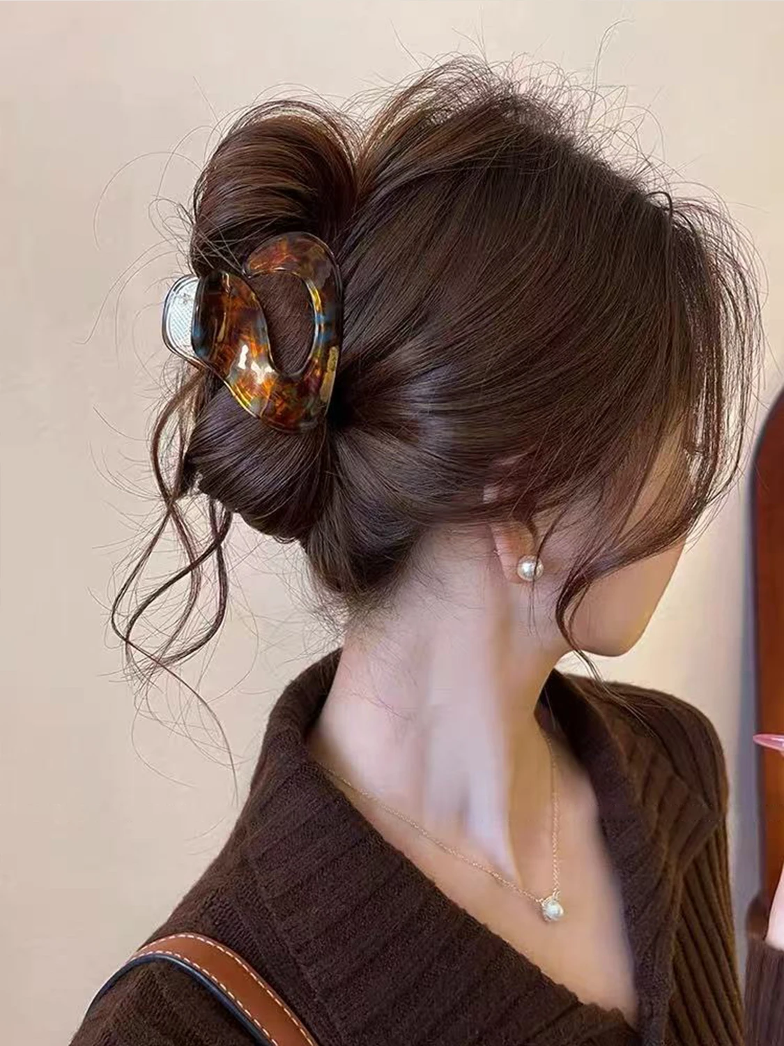 1 Stück Haarklammer im koreanischen Stil aus Acetat-Legierung, Retro-Haarspange mit Wolkenmotiv, schicke und vielseitige Haarklammer mit Persönlichkeit – Detail 4