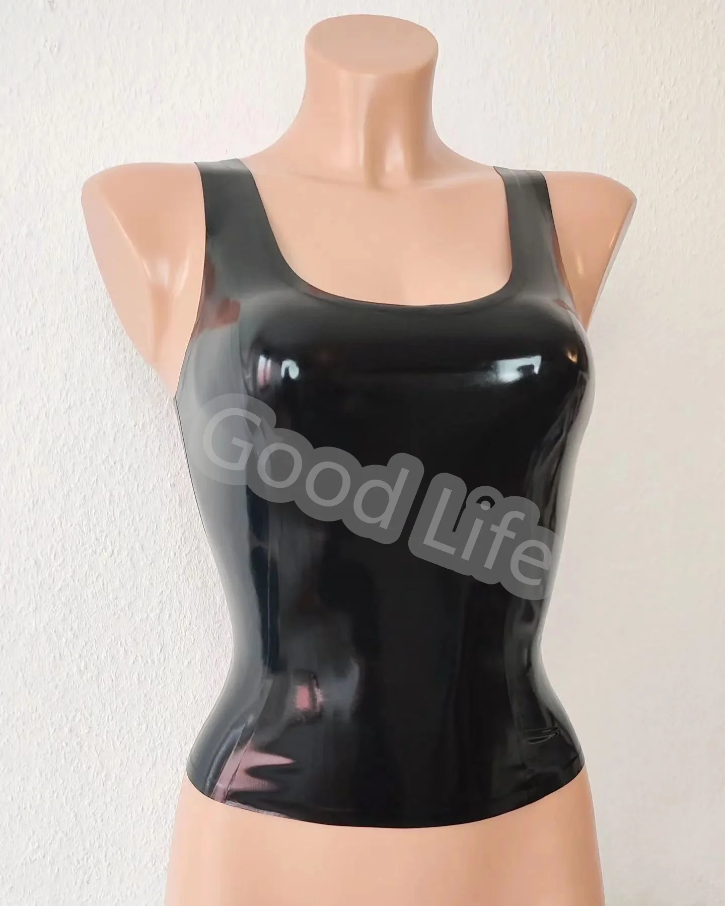 100% Latex Top Rubber Gummi Female Red Sleeveless Vest Slim Fitted Clubwear Daily wear various colors