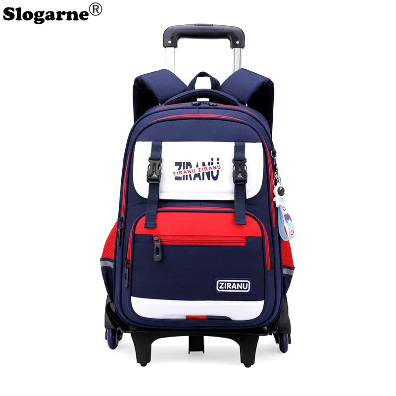 Unisex Rolling School Bags Children Waterproof Backpack with Wheels Girls Trolley Luggage Bookbags Boy New Fashion Schoolbags