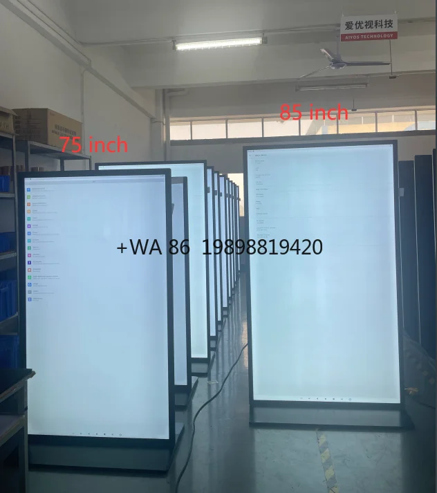 55 Inch to 98 Inch Full Screen Floor Standing Kiosk 4K UHD Indoor Digital Signage Ads Player Advertising Displays Machine