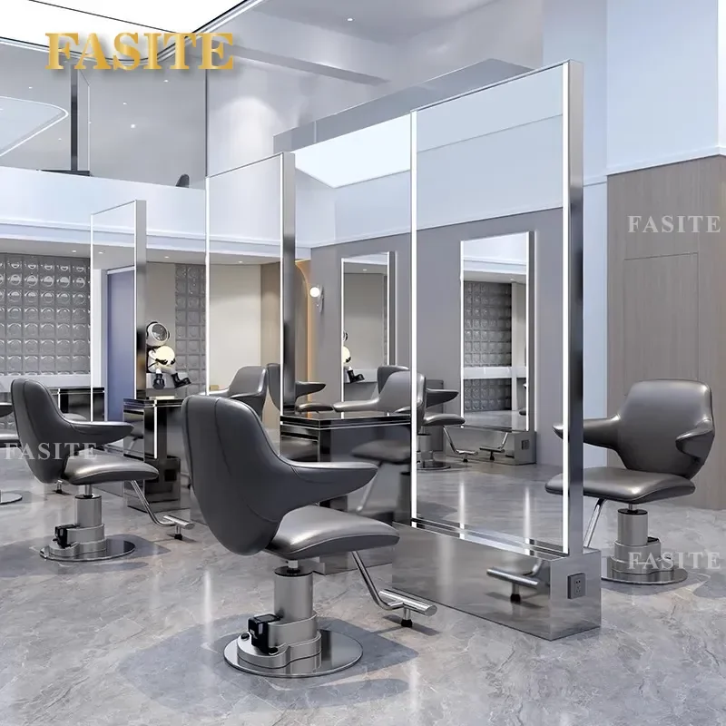 For Hair Full Body Mirror Double Sided Floor Standing Barber Shop Simple Design Style Professional