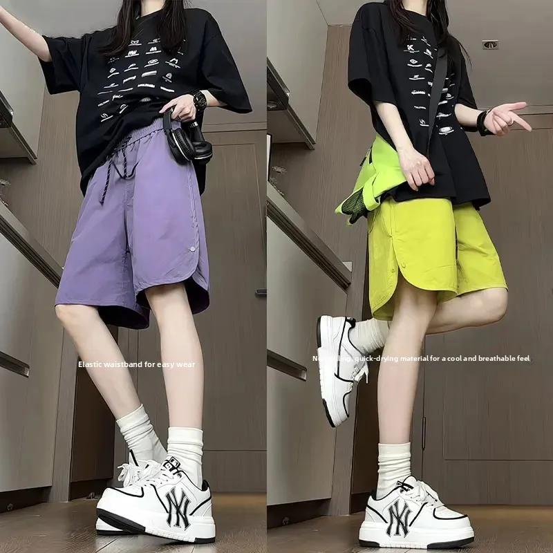 

Мужские летние спортивные брюки American Sle Workwear из ледяного шелка, быстросохнущие, повседневные, спортивные, с четырьмя или пятью карманами, на пуговицах