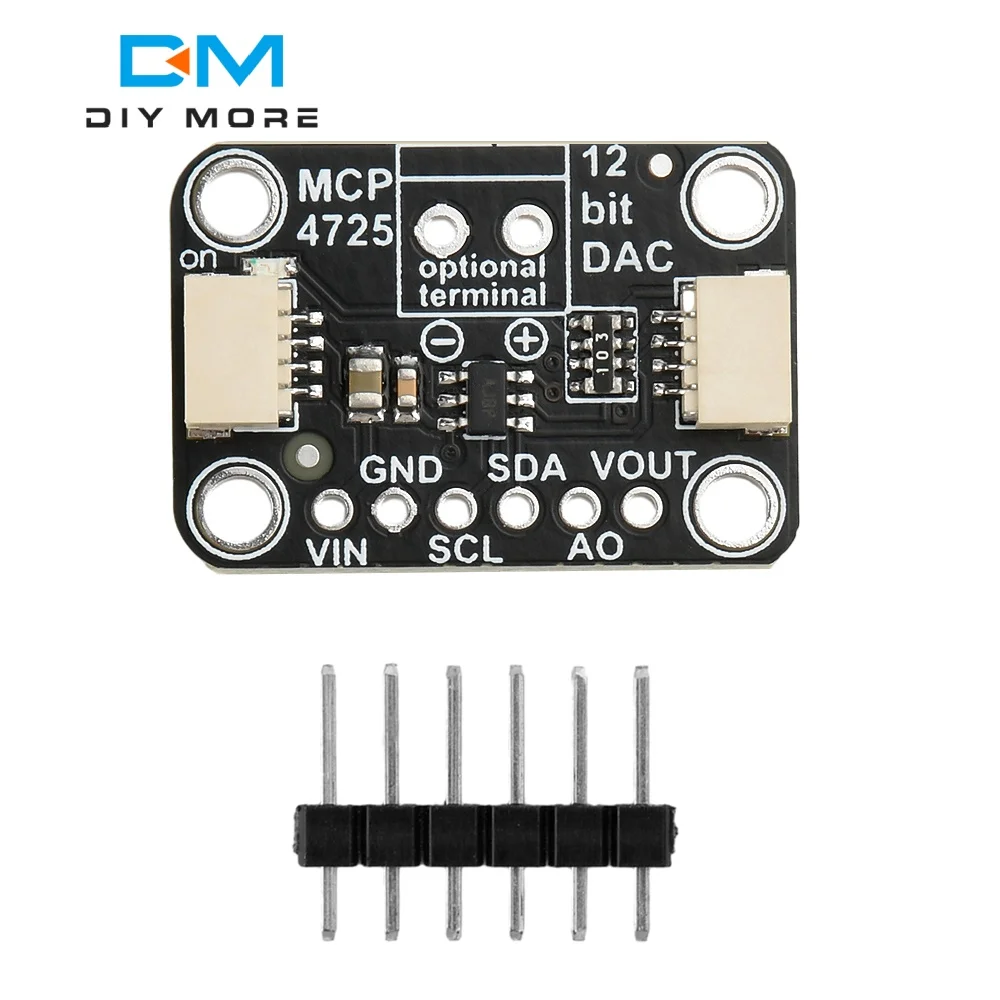 MCP4725 12 Bit Digital to Analog Conversion Module DAC Development Board Compatible with STEMMA QT Qwiic For Arduino 2.7V-5.5V