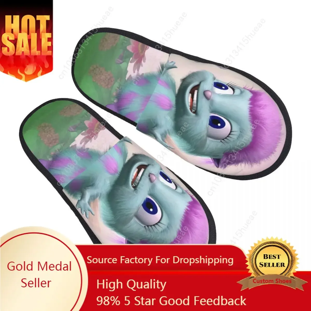 Bibble Meme House Slippers Cozy Warm Comic Anime Memory Foam Fluffy Slipper Custom Print Women Indoor Outdoor Shoes