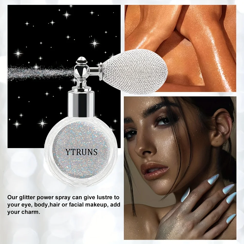 สเปรย์กลิตเตอร์ดาว, ระบบผสมสี, ไฮไลท์เตอร์แต่งหน้าบนร่างกาย, ผงกลิตเตอร์ละเอียด 3 มิติ เหมาะสำหรับการแสดง