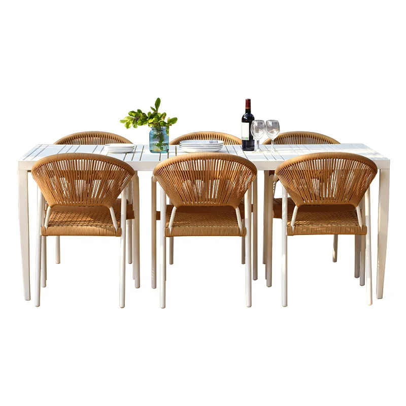 

Outdoor rattan casual coffee table and chairs