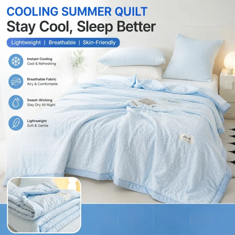 Summer quilt  Soybean fiber quilt air-conditioning quilt student dormitory single double summer quilt thin machine washable
