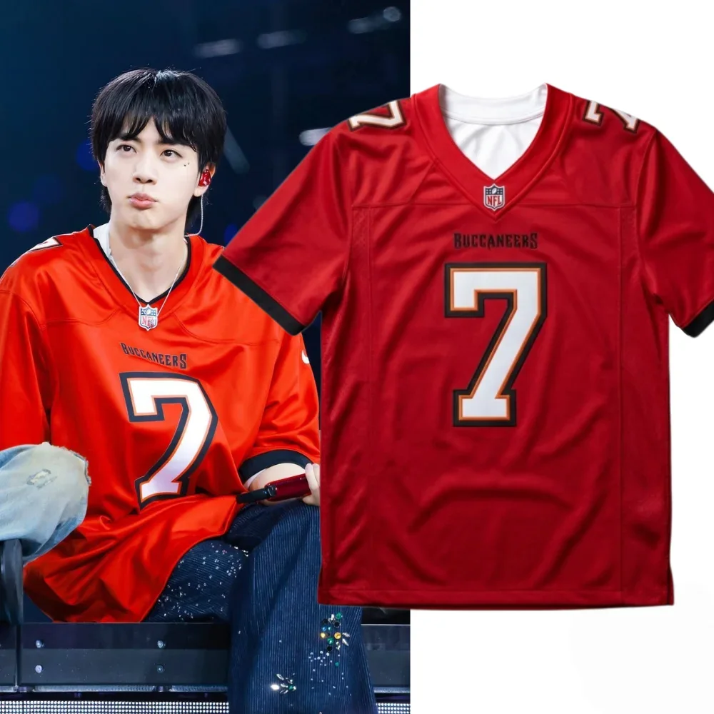 Koreanische Boyband des Sommers 2026 # JIN x Tampa Bay Jersey T-Shirt, Fan-Geschenk für Männer und Frauen, atmungsaktives und bequemes Y2K-Shirt – Detail 6