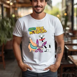 Summer Aaahh Real Monsters All Characters 100% Cotton Unisex T Shirt Short Sleeve O-Neck T-shirt for Men and Women Casual Tops