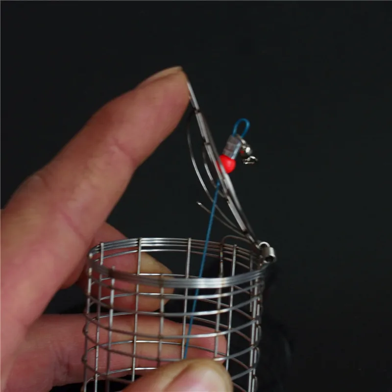 10 قطعة الصيد المغذية الفولاذ المقاوم للصدأ الطعم قاذف سلة المغذية حامل الصيد إغراء قفص الصيد اكسسوارات صيد السمك #4