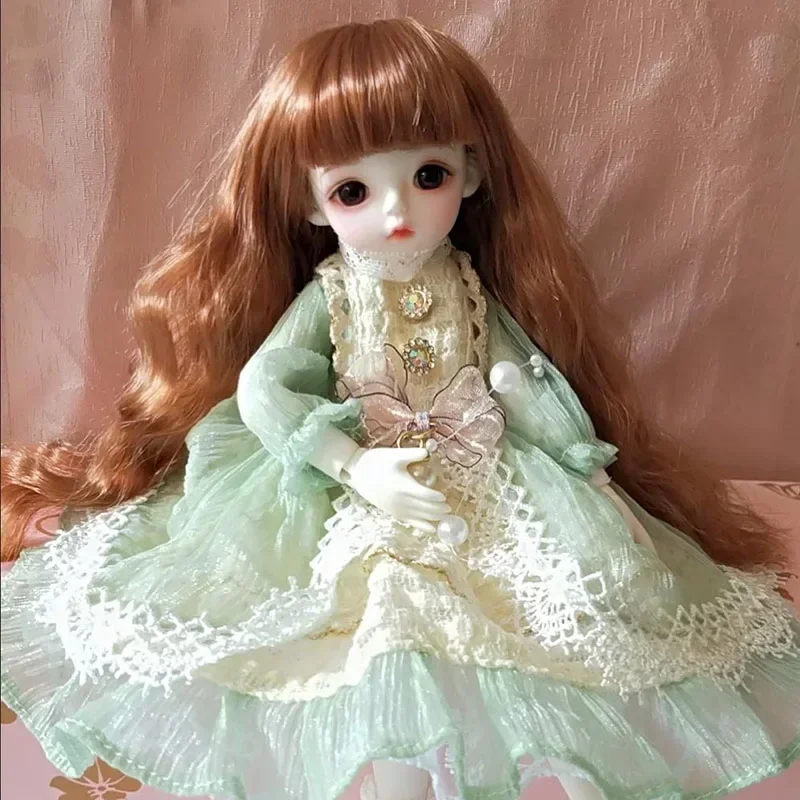 BJD SD1/3 1/4 1/6 1/8 1/12 pop pruik hoge temperatuur fiber haar cover en instant noedels roll met franje pop pruik