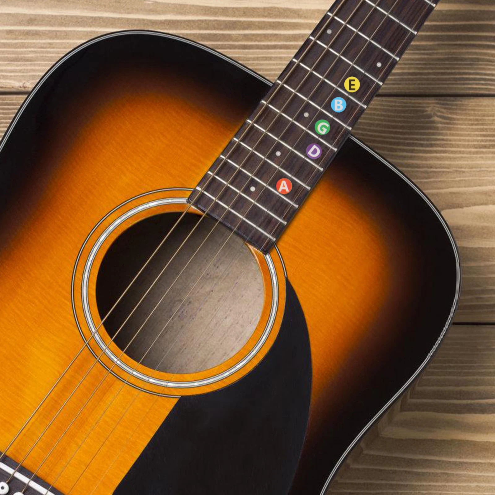 

5pcs Guitar Fretboard Stickers Inlay Fingerboard Ukulele Practice Beginners Reusable Versatile Colorful Clear Markings