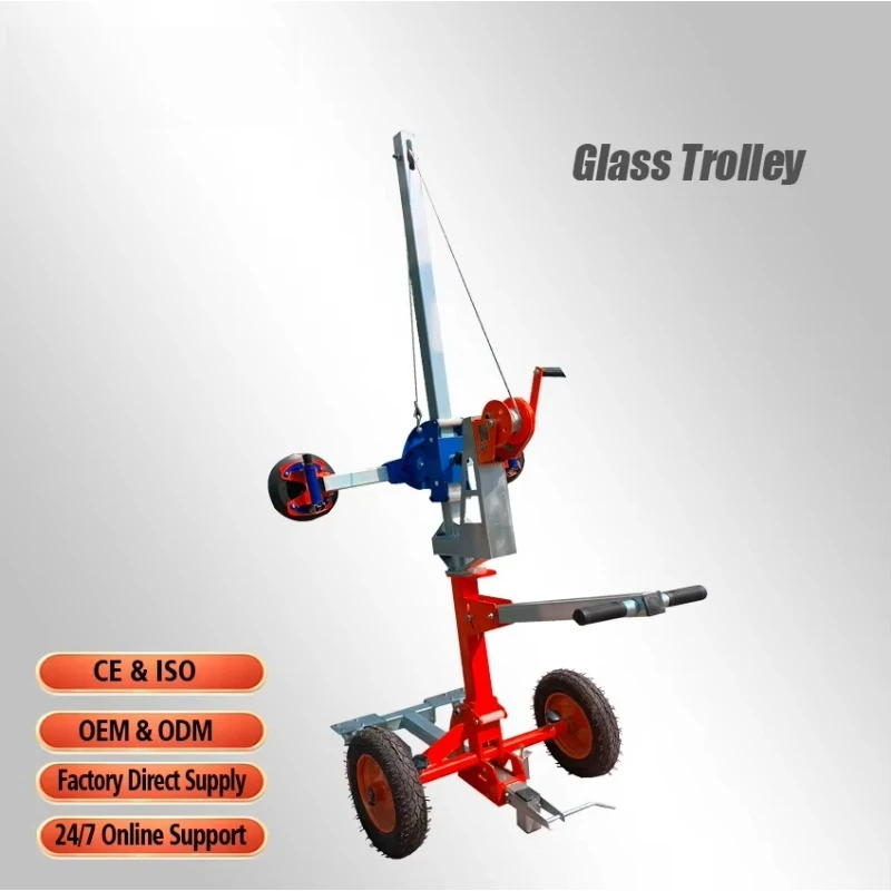 The factory sells glass transport carts for transporting glass