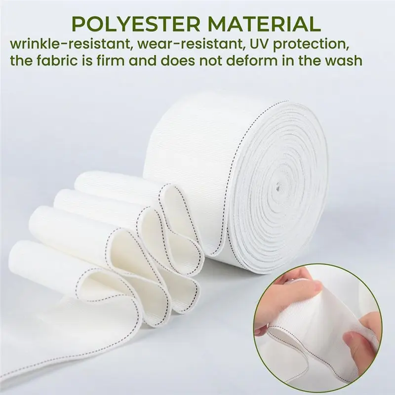 A11E-Curtain Pleat Tape, 10 Meters/11 Yards Pleater Tape For Curtains With 30 Pcs 4 Prongs Curtain Pleat Hooks For Drapes
