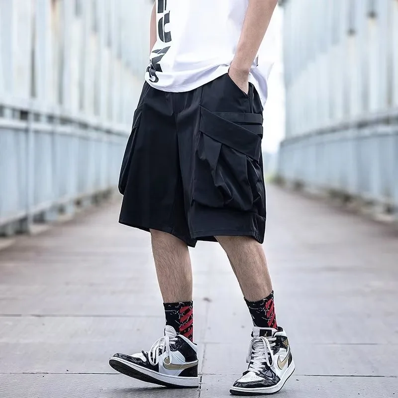 

Men Hip Hop High Street Casual Shorts Big Pockets Loose Streetwear Fashion Summer Comfortable Outdoor Breathable Elastic Waist