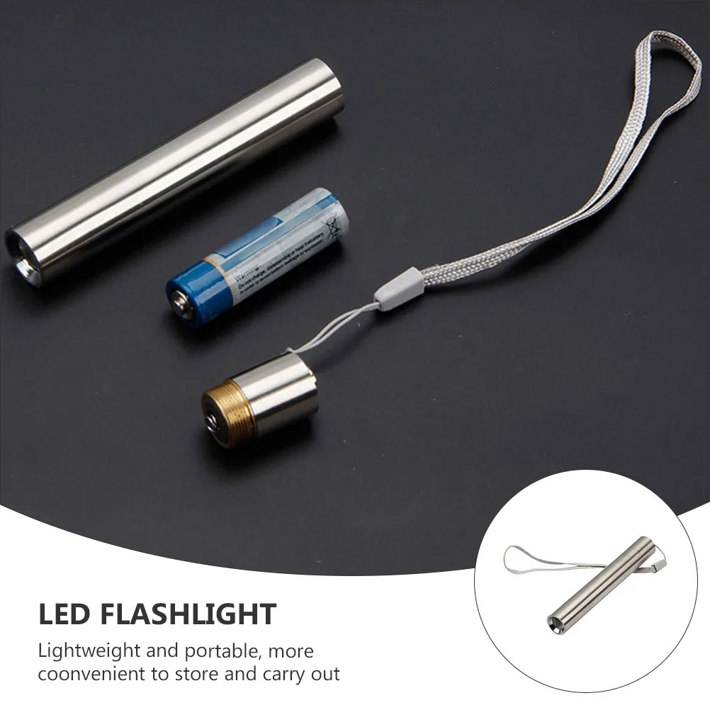 

2 Pcs Detection Pen Fluorescent Lamp Testing Tool of Cosmetics Creative Light Portable Stainless Steel Flashlight