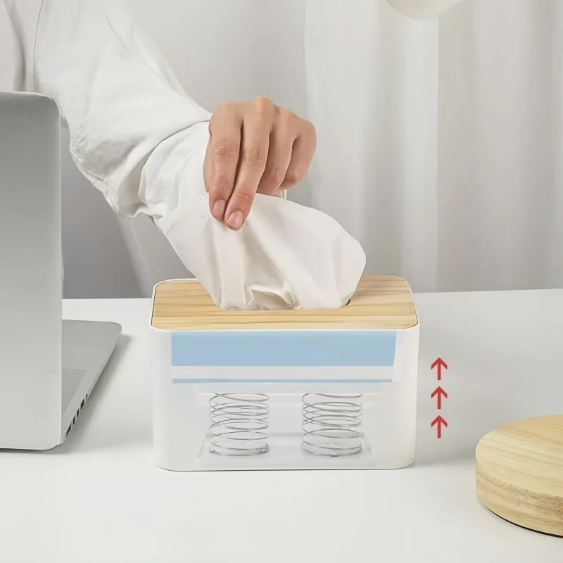 Paper Towel Spring Tray Tissue Box Automatic Rising Elastic Support Drawing Paper Holder Practical Home Gadgets