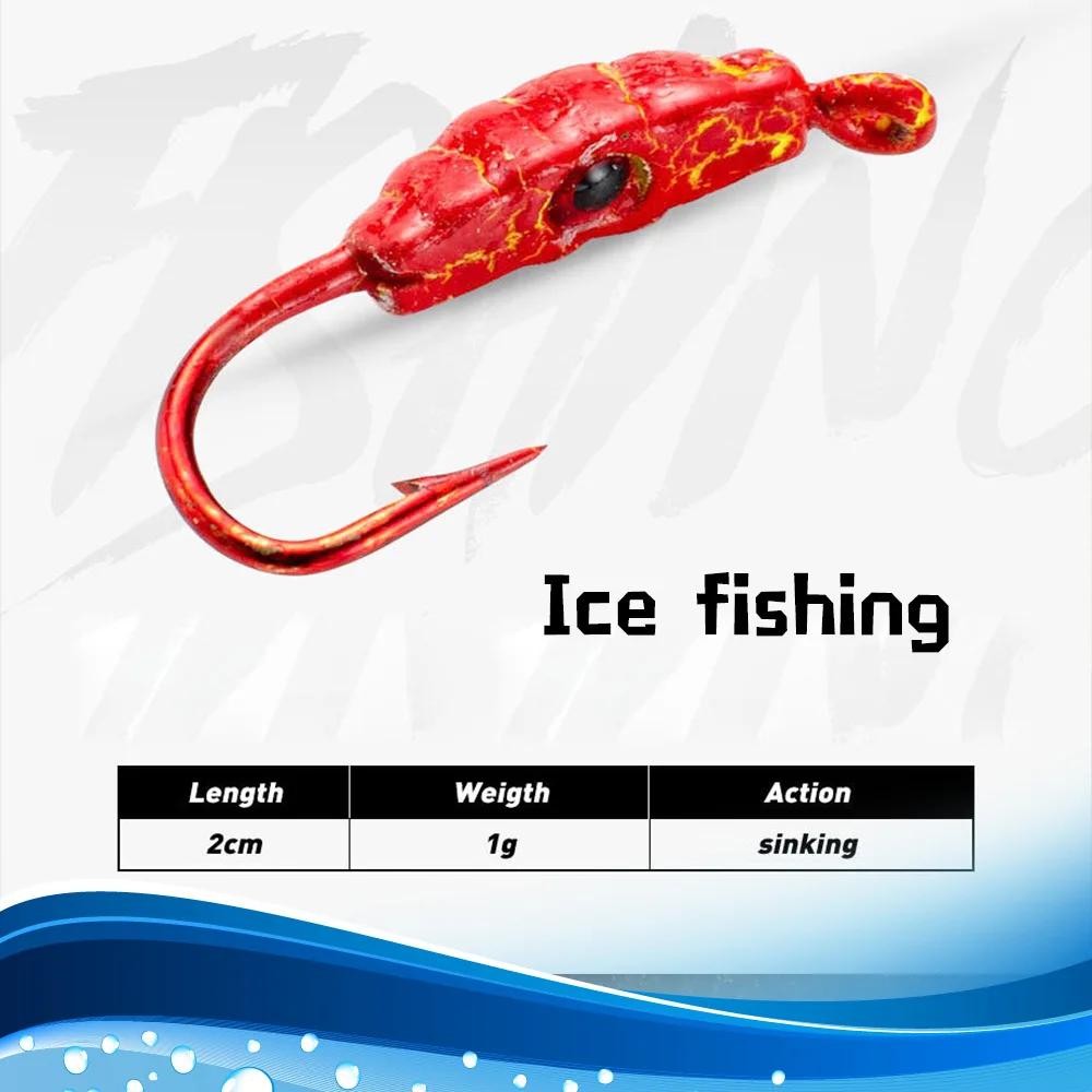 Ice Fishing Route Sub Bait Micro Object Lead Head Hook Winter Fishing Water Drop Night Light with Eyes Fishing Hook