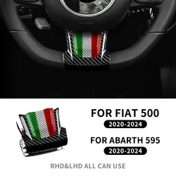 Real Hard Carbon Fiber Sticker For Abarth 595 Fiat 500 2020 2021 2022 2023 2024 Car Tricolor Carbon Trim Interior Accessories