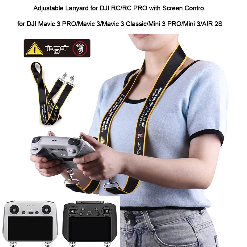 Adjustable Lanyard for DJI RC/RC PRO for DJI Mavic 3 PRO/3/3Classic/Mini 3PRO/Mini3/AIR 2S with Screen Remote Control Neck Strap