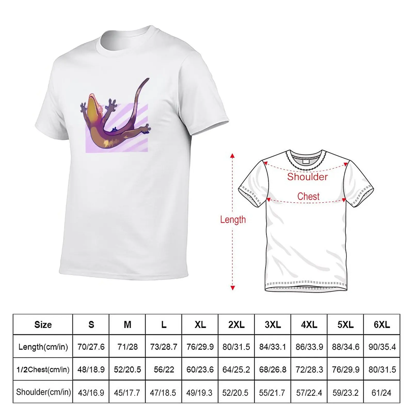 New Crested Gecko 2 T-Shirt aesthetic clothes black t shirts boys animal print shirt T-shirt men