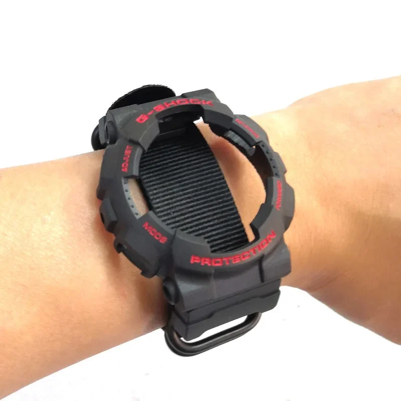 البقرة حلقة مشبك حزام النايلون ل كاسيو G-صدمة GSHOCK GA100 GA400 DW5600 M5610 محول المطاط موصل 16 مللي متر استبدال الحزام