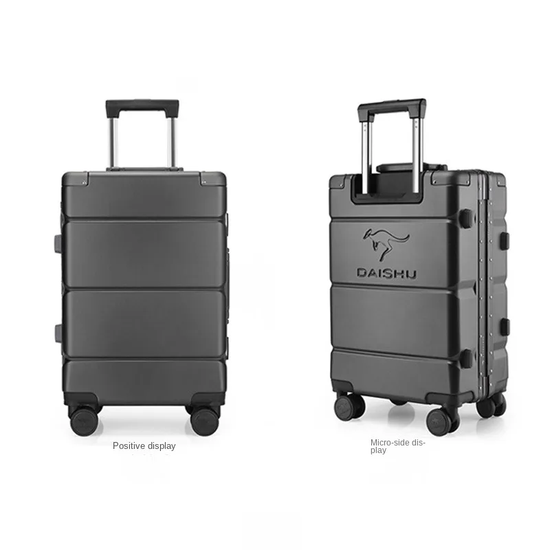 2024 Suitcase Aluminium Frame Trolley Case 20 Inch Lightweight Boarding Box Strong Durable Universal Wheel TSA Password Suitcase