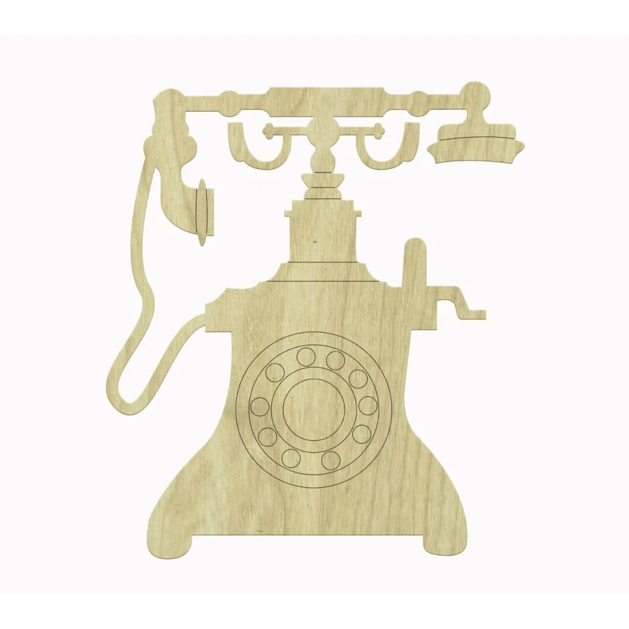 KD350 Nostalgia Dial Telephone Wood Package Ornament, Hobby Wood Ornament