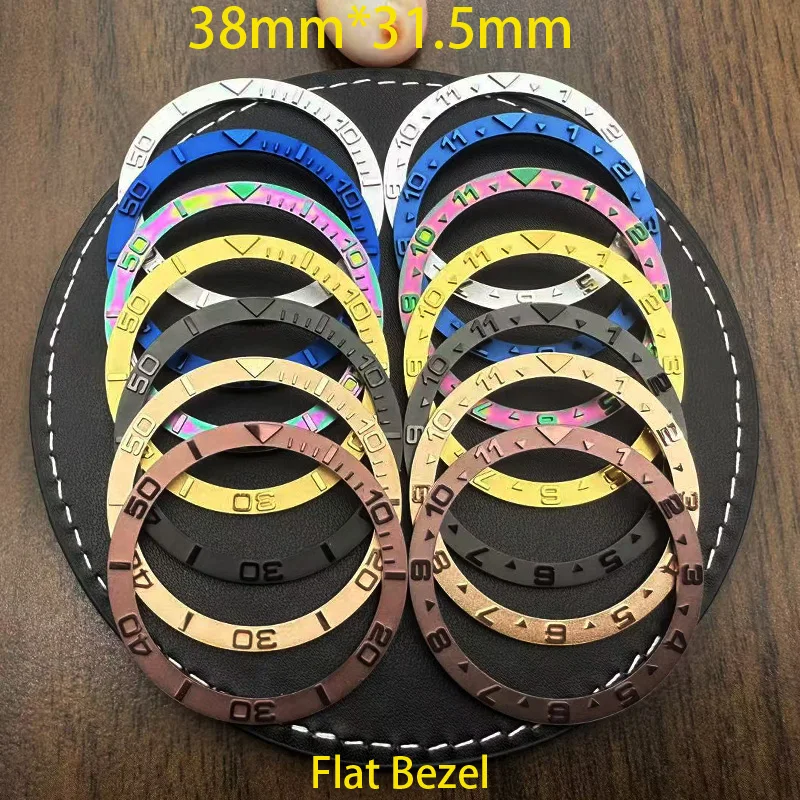 

Mod 38mmx31.5mm Fashion Flat Convex Metal Watch Bezel Insert Fits SKX007 SKX009 SRPD Watch Cases NH35 NH36 Movement Watch Parts