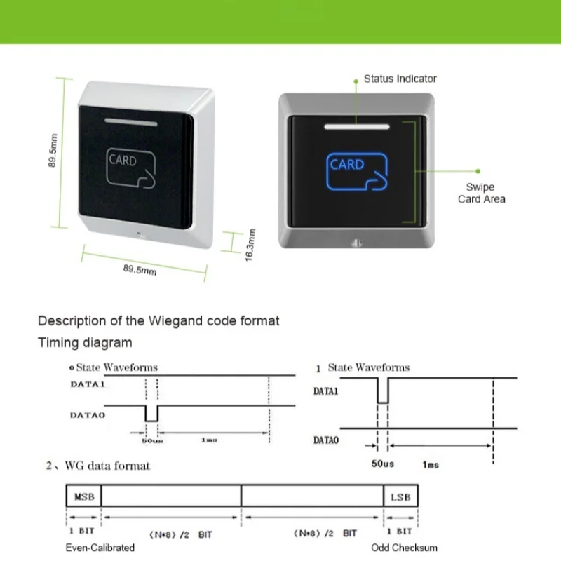 KR501EM RFID 125KHz+13.56MHz Dual Frequency ID IC MF Card keyfob NFC Tags Contactless Reader  for Access Control System cartes