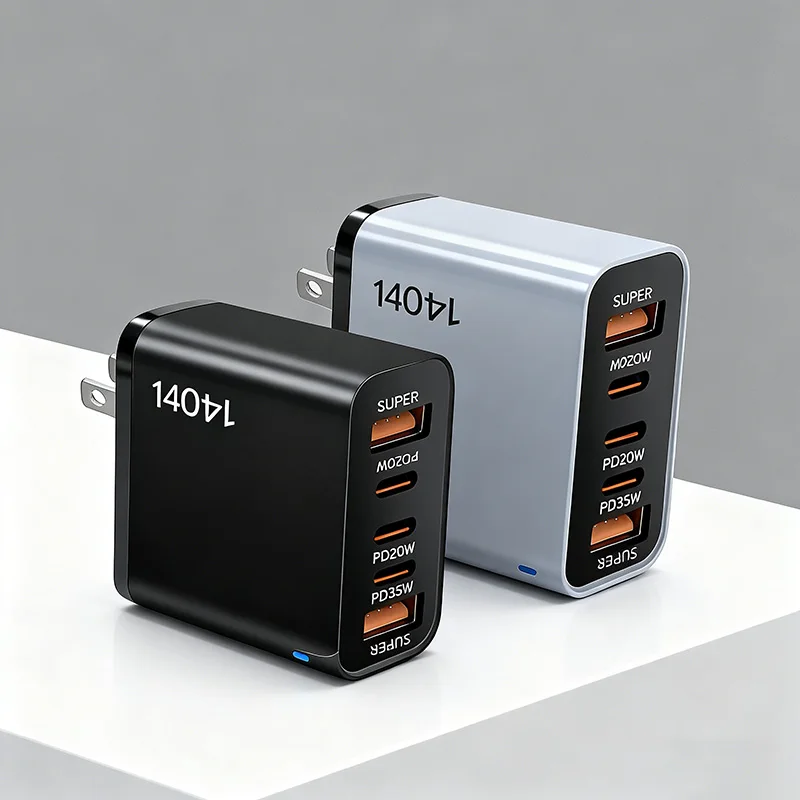 140 واط 5IN1 نيتريد الغاليوم شاحن متعدد المنافذ شحن سريع الاتحاد الأوروبي/الولايات المتحدة القياسية محول شاحن لشاومي آيفون هواوي 2026 جديد #5