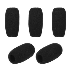 Mini Microphone Windscreens Mic Foam Covers for Lapel Headset Microphone Black, Pack of 5pcs
