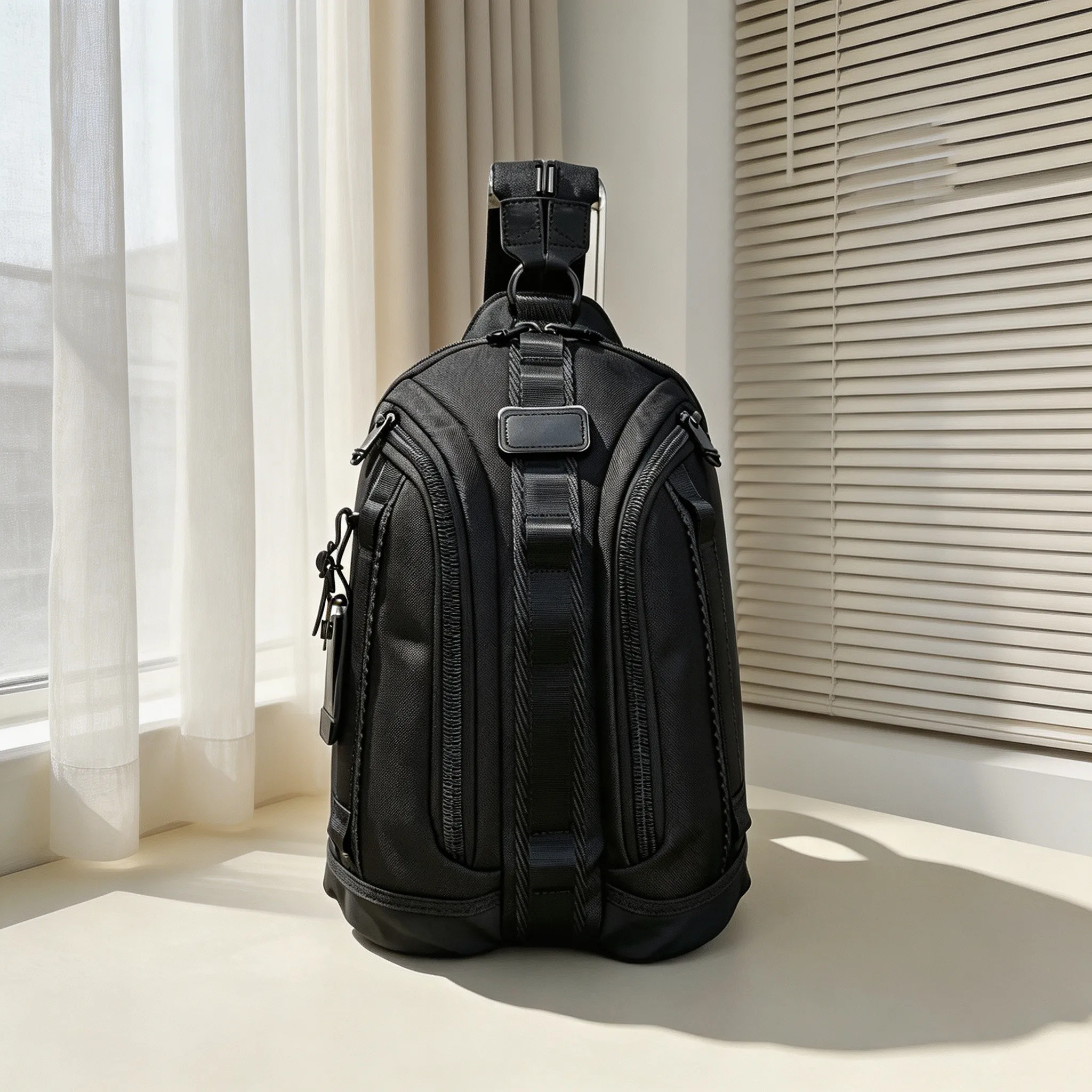Men Fashion Convertible Chest Sling Bag, Ballistic Nylon Multi‑Functional Business Crossbody Bag Switchable to Backpack