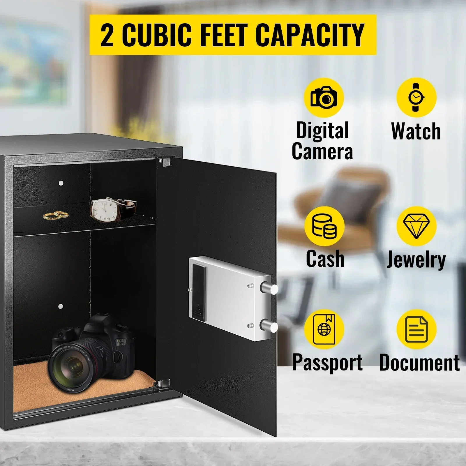 New! Electronic Safe Deposit Box Secret Hidden Piggy Bank Digital Access & Override Keys for Store Money Guns Jewelry