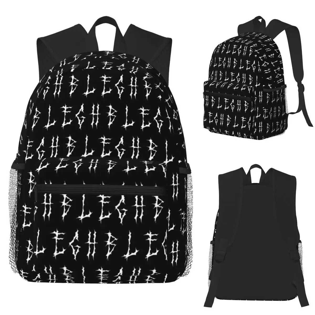 Blegh Heavy Metal Funny Metalcore Deathcore Death Student Backpack School Bag Hiking Travel Daypack Bookbag Shoulder Bags