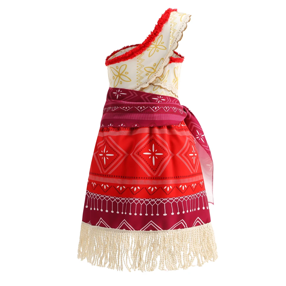 Moana Dress Girls Cosplay Ocean Adventure Role Play Costume One Shoulder Princess Kids Halloween Fancy Clothes Outfit